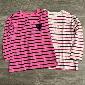 Primary Pair of Long Sleeve Striped Pocket Tees Girls Size 5